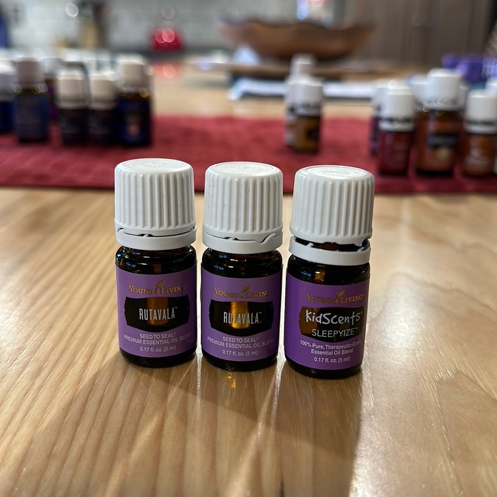 Young Living (2) bottles Rutavala 1 bottle kidscents sleepize